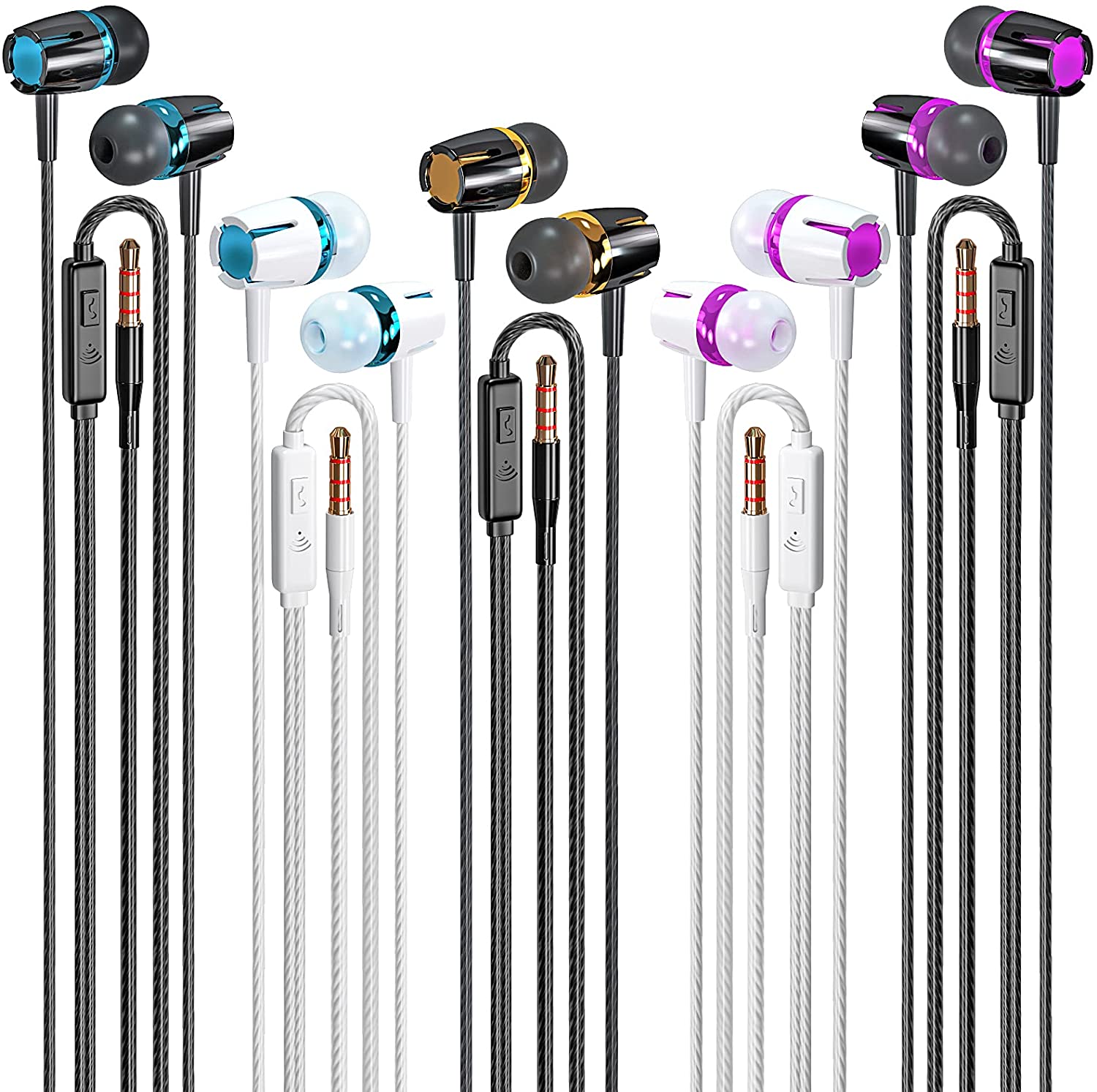 Heavy Bass Earbuds 5-Pack